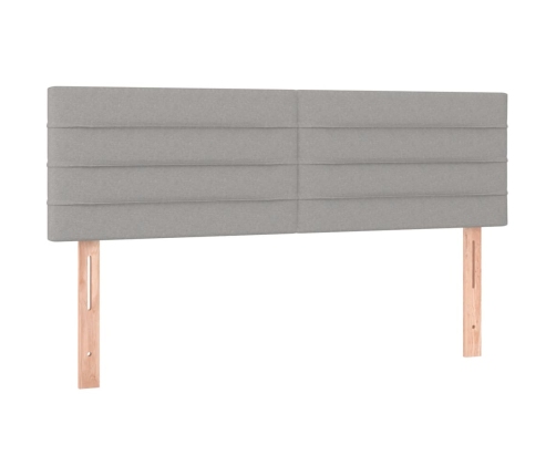 Cama box spring con colchón tela gris claro 140x190 cm