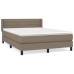 vidaXL Cama box spring con colchón tela gris taupe 140x200 cm