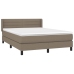 vidaXL Cama box spring con colchón tela gris taupe 140x200 cm