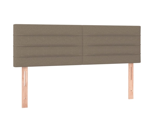 vidaXL Cama box spring con colchón tela gris taupe 140x200 cm