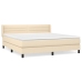 Cama box spring con colchón tela color crema 160x200 cm