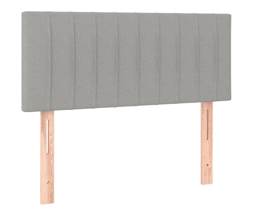 Cama box spring con colchón tela gris claro 90x190 cm