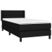 Cama box spring con colchón tela negro 90x190 cm