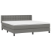 Cama box spring con colchón tela gris oscuro 180x200 cm