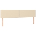 Cama box spring con colchón tela color crema 160x200 cm