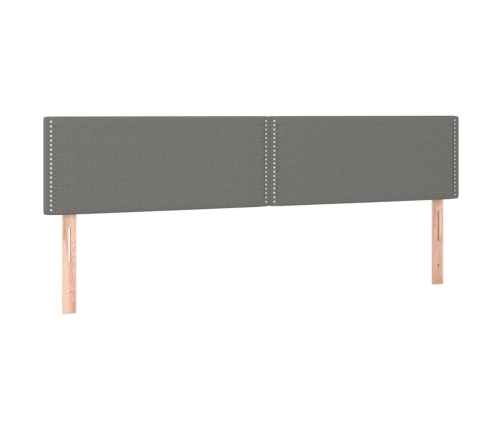 Cama box spring con colchón tela gris oscuro 180x200 cm