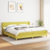 Cama box spring con colchón tela verde 200x200 cm