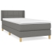 Cama box spring con colchón tela gris oscuro 90x190 cm