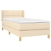Cama box spring con colchón tela color crema 90x190 cm