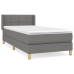 Cama box spring con colchón tela gris oscuro 100x200 cm
