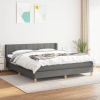 Cama box spring con colchón tela gris oscuro 160x200 cm