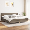 Cama box spring con colchón tela gris taupe 200x200 cm