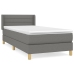 Cama box spring con colchón tela gris oscuro 90x190 cm