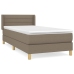 Cama box spring con colchón tela gris taupe 90x190 cm