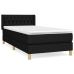 Cama box spring con colchón tela negro 90x190 cm