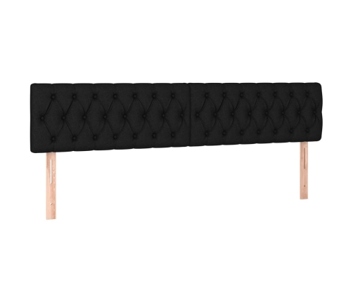 Cama box spring con colchón tela negro 200x200 cm