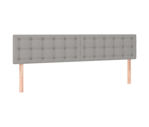 Cama box spring con colchón tela gris claro 180x200 cm