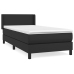 Cama box spring con colchón cuero sintético negro 80x200 cm