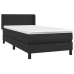 Cama box spring con colchón cuero sintético negro 80x200 cm