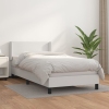 Cama box spring con colchón cuero sintético blanco 80x200 cm