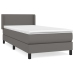 Cama box spring con colchón cuero sintético gris 80x200 cm