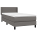 Cama box spring con colchón cuero sintético gris 80x200 cm