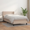 Cama box spring con colchón cuero sintético capuchino 90x190 cm