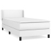 Cama box spring con colchón cuero sintético blanco 100x200 cm