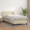 Cama box spring con colchón cuero sintético crema 100x200 cm