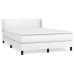 Cama box spring con colchón cuero sintético blanco 140x190 cm