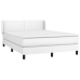 Cama box spring con colchón cuero sintético blanco 140x190 cm