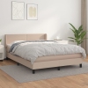 Cama box spring con colchón cuero sintético capuchino 140x200cm