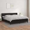 Cama box spring con colchón cuero sintético negro 180x200 cm