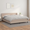 Cama box spring con colchón cuero sintético capuchino 180x200cm