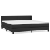 Cama box spring con colchón cuero sintético negro 200x200 cm