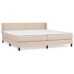 Cama box spring con colchón cuero sintético capuchino 200x200cm