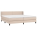 Cama box spring con colchón cuero sintético capuchino 200x200cm