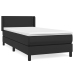 Cama box spring con colchón cuero sintético negro 80x200 cm