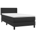 Cama box spring con colchón cuero sintético negro 80x200 cm