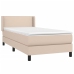 Cama box spring con colchón cuero sintético capuchino 80x200 cm