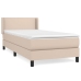 Cama box spring con colchón cuero sintético capuchino 90x190 cm