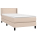 Cama box spring con colchón cuero sintético capuchino 90x190 cm