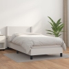 Cama box spring con colchón cuero sintético blanco 100x200 cm