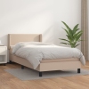 Cama box spring con colchón cuero sintético capuchino 100x200cm