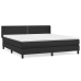 Cama box spring con colchón cuero sintético negro 160x200 cm