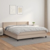 Cama box spring con colchón cuero sintético capuchino 160x200cm