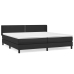 Cama box spring con colchón cuero sintético negro 200x200 cm