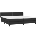 Cama box spring con colchón cuero sintético negro 200x200 cm