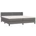 Cama box spring con colchón cuero sintético gris 200x200 cm