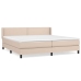 Cama box spring con colchón cuero sintético capuchino 200x200cm